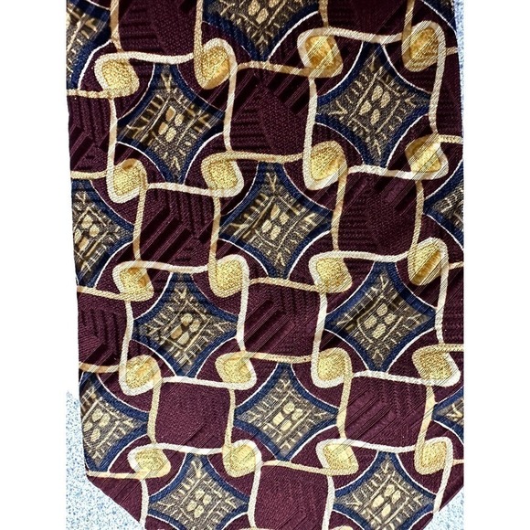 Gorgeous VTG Robert Talbott Silk Neck Tie Best of Class Hunt Club Maroon Gold - Picture 3 of 5